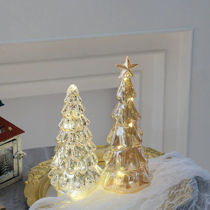 Small Sparkling Glass Xmas Tree Decoration