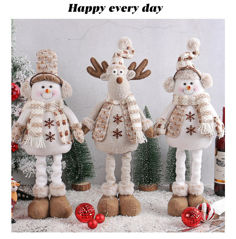 Cozy Plush Winter Reindeer Holiday Figurine