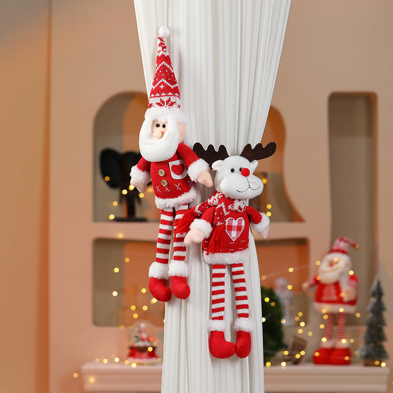 Cozy Christmas Santa Figure Curtain Tieback