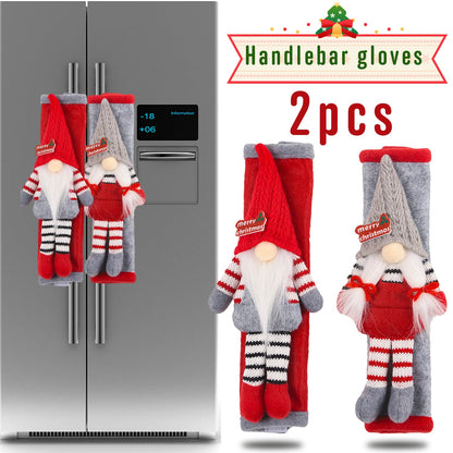 Festive Fridge Door Handle Covers Set