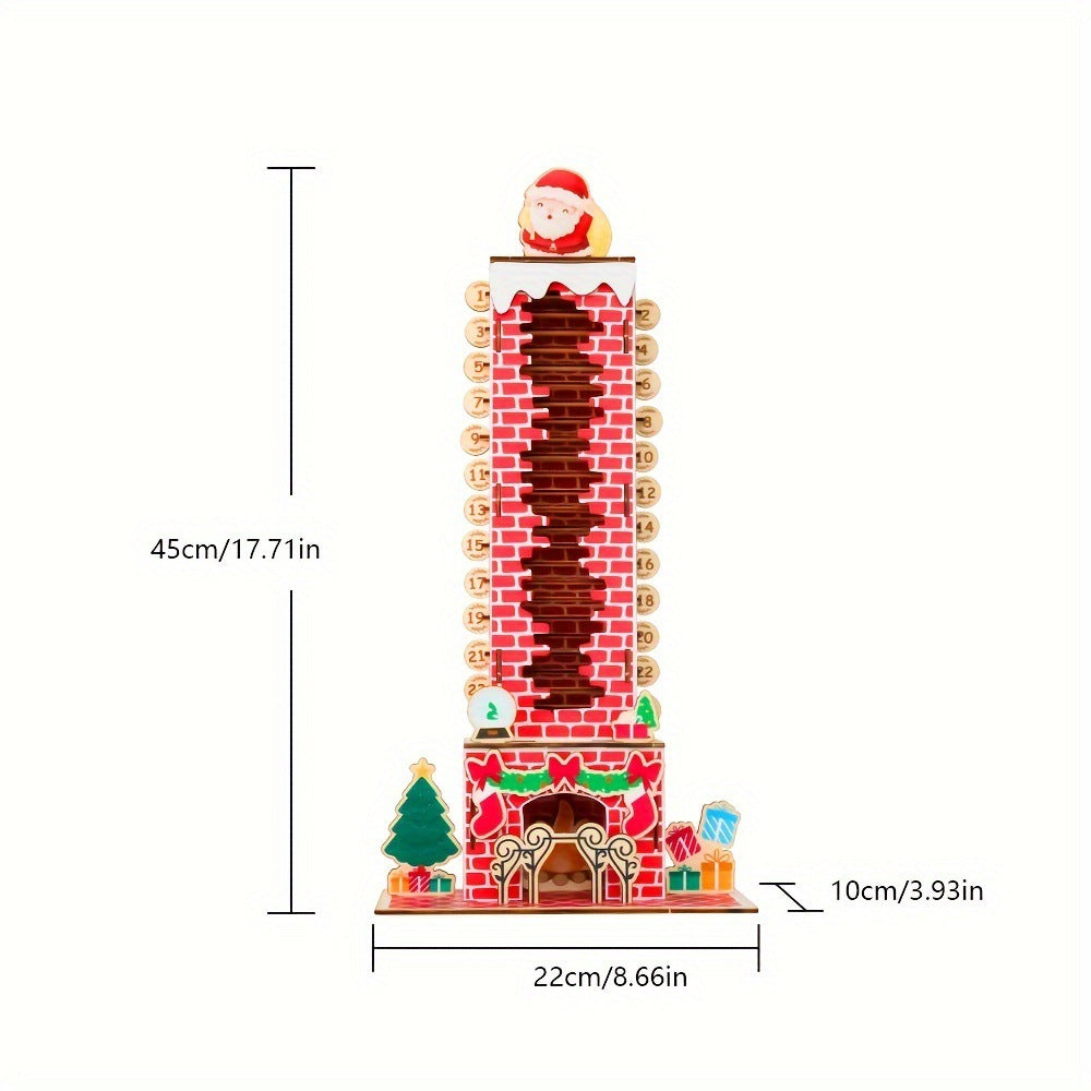 Traditional Christmas Countdown Wooden Figure Stand