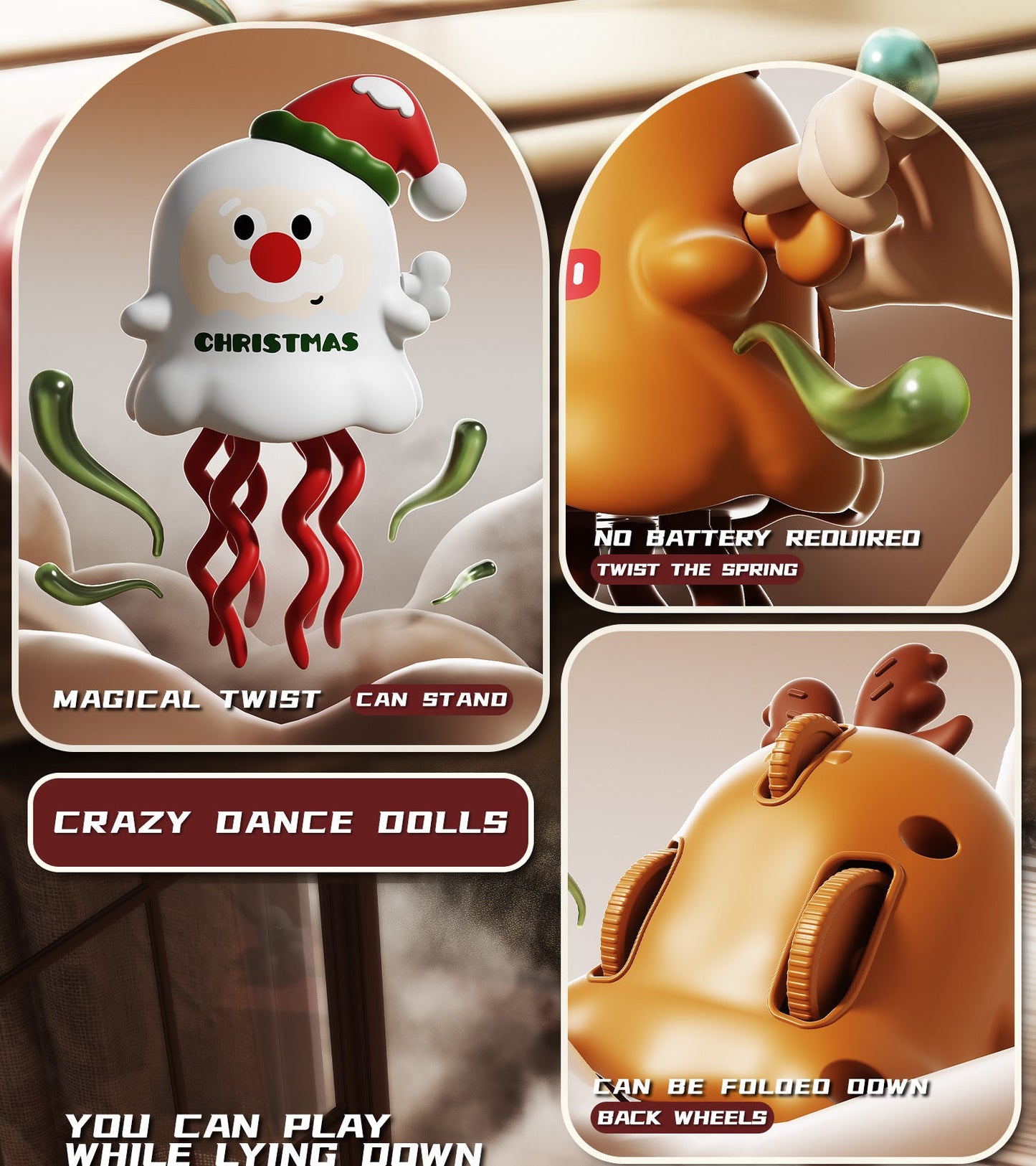 Fun Musical Christmas Deer Figurine Toy