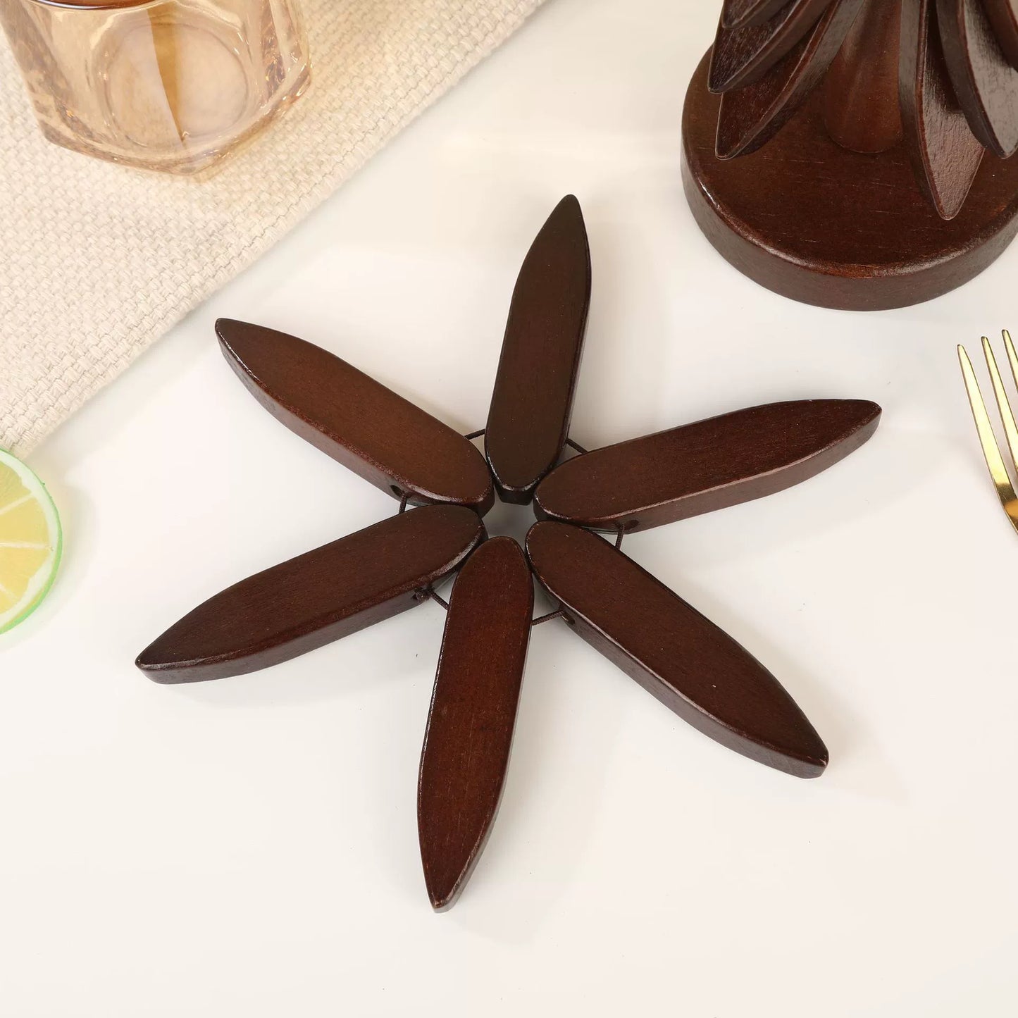 Heat Resistant Wood Christmas Tree Coaster