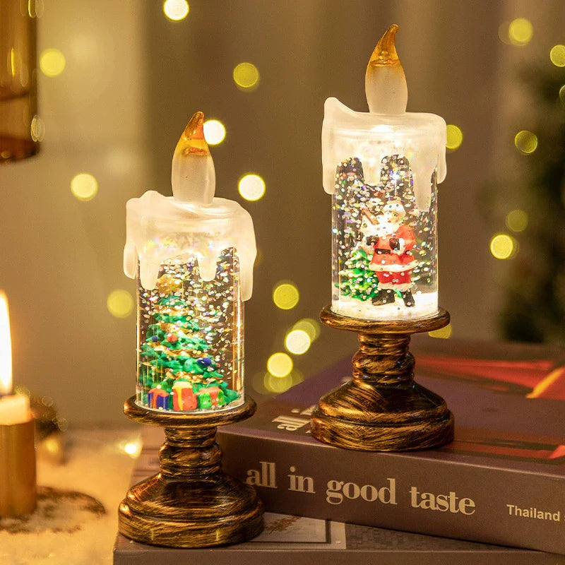 Sparkling Ice Crystal Globe Candle Lamp