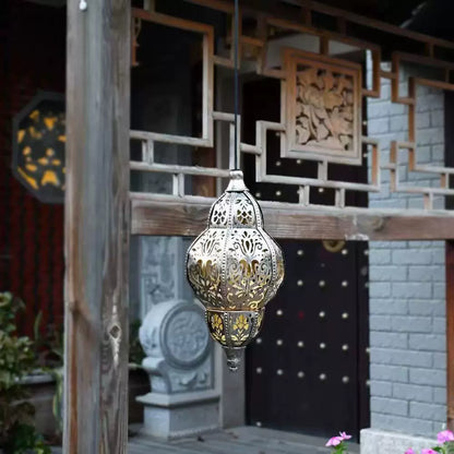 Rustic Solar Powered Hanging Garden Lantern