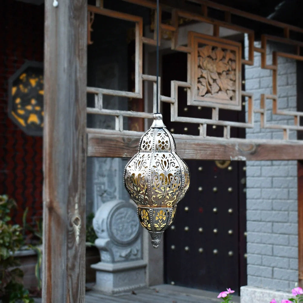 Outdoor Hanging Solar Lantern Moroccan Style Garden Light