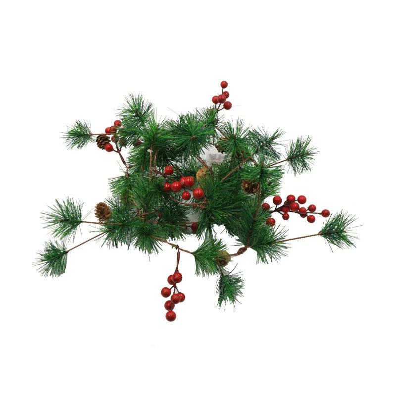 Festive Holiday Berry Pinecone String Lights