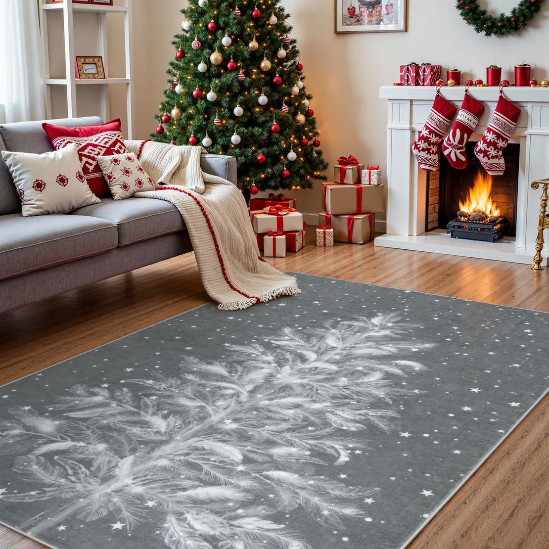 Luxury Christmas Rug - Plush Non-Slip Living Room Mat