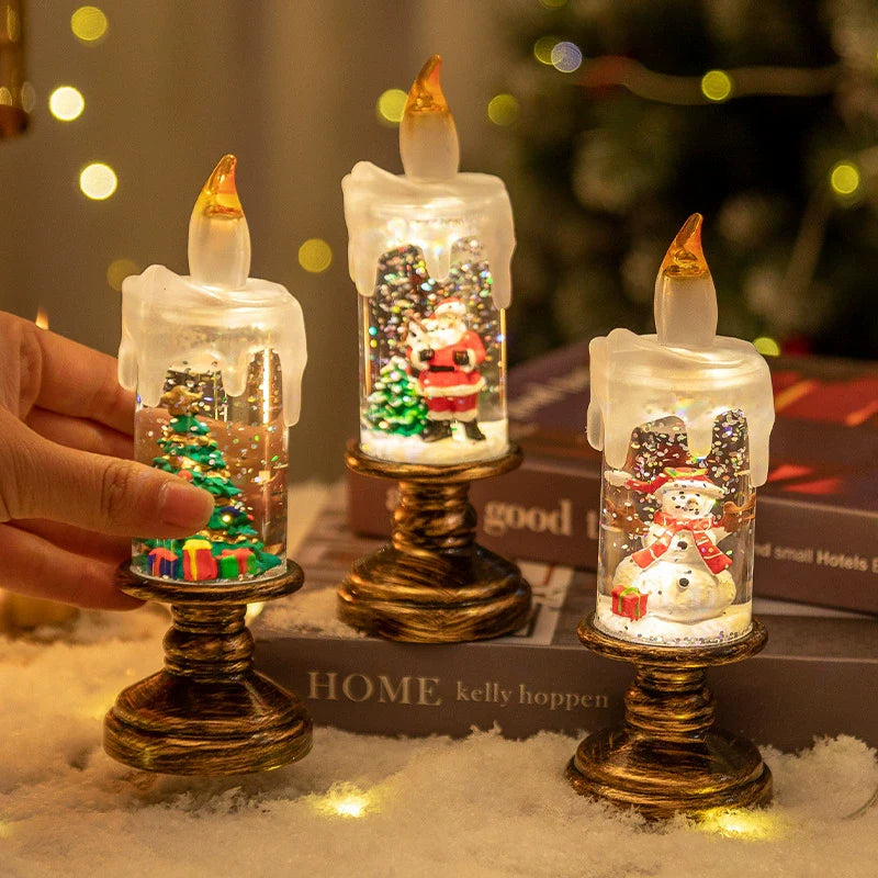 Sparkling Ice Crystal Globe Candle Lamp