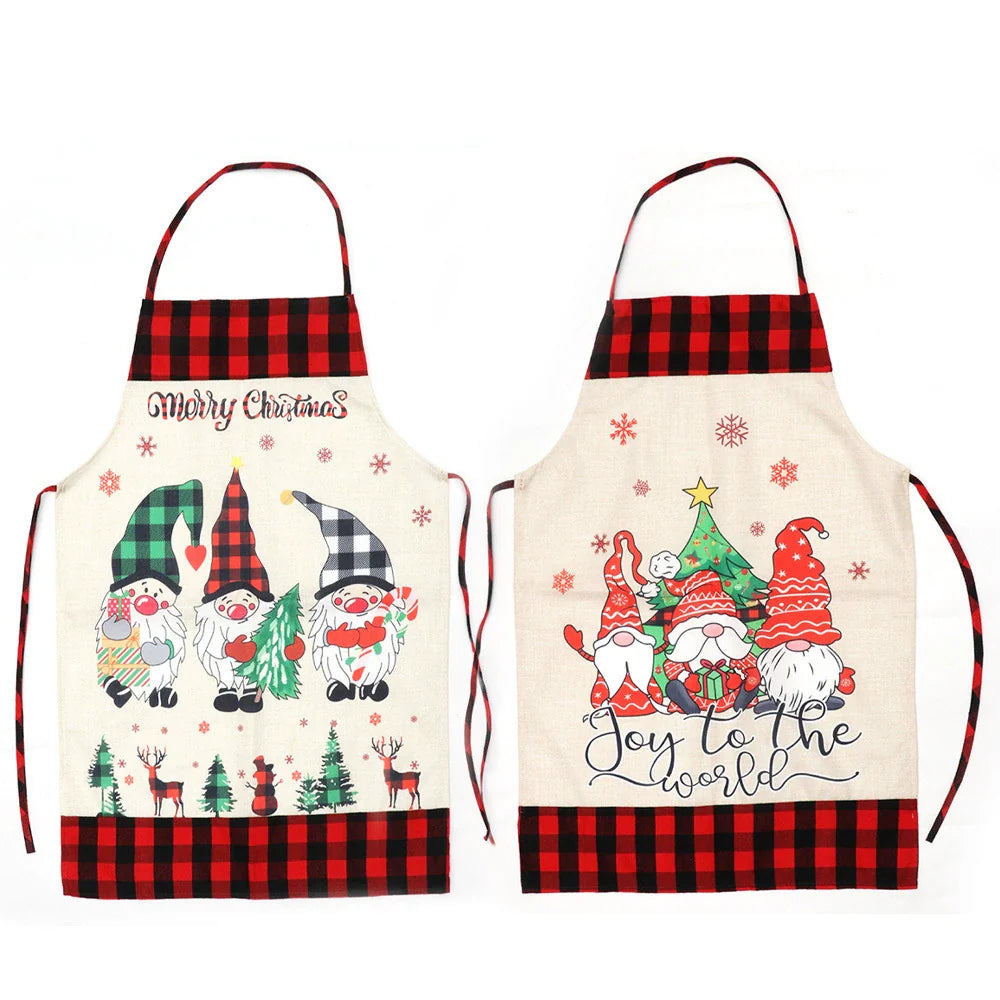 Fun Holiday Red Plaid Christmas Apron