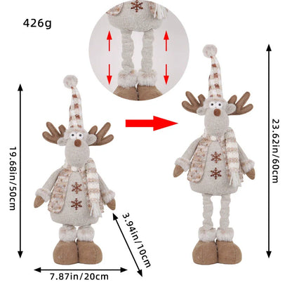 Cozy Plush Winter Reindeer Holiday Figurine