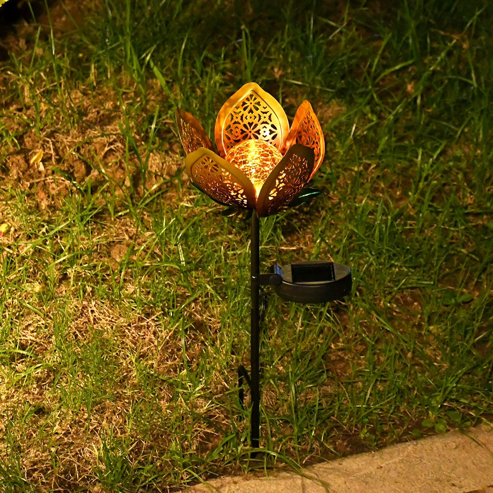 Bright Solar Yard Lamp, Elegant Glass Globe Lamp, Durable Outdoor Garden Light - Yeezlab