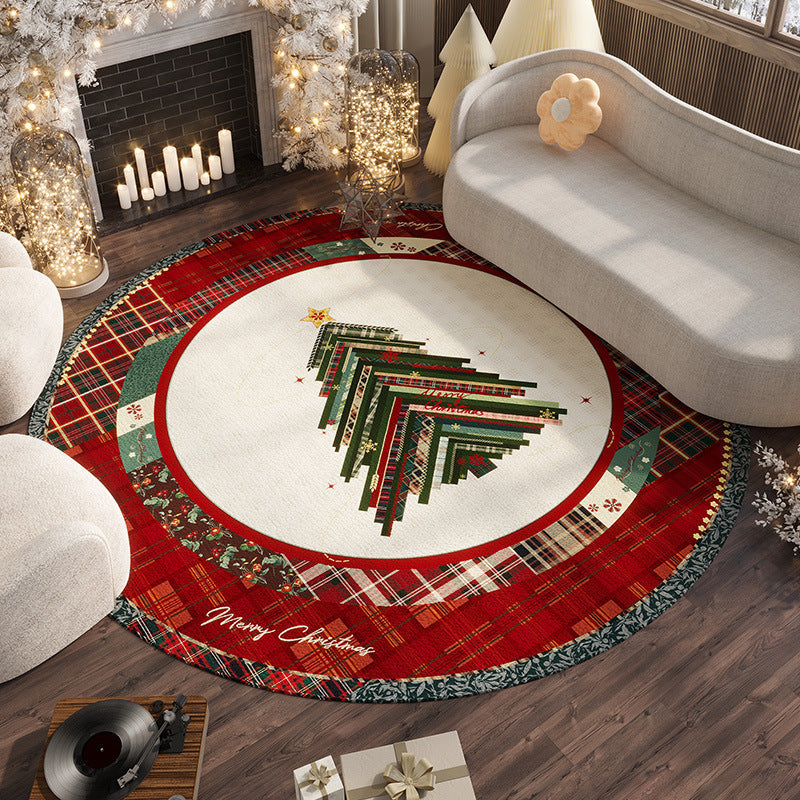Holiday Red Indoor Non Slip Area Rug