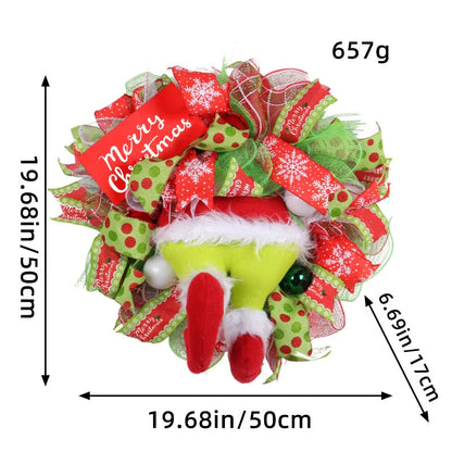 Fun Holiday Christmas Wreath Door Decor Ornament
