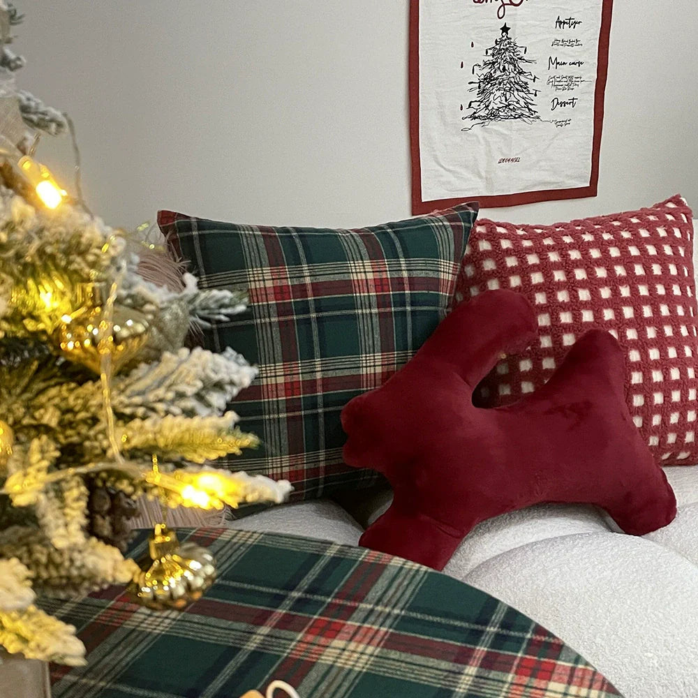 Holiday Plaid Festive Decor Pillow