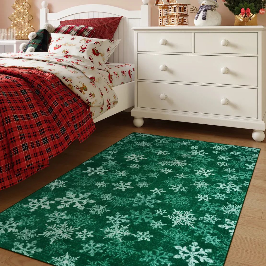 Luxury Christmas Rug - Plush Non-Slip Living Room Mat