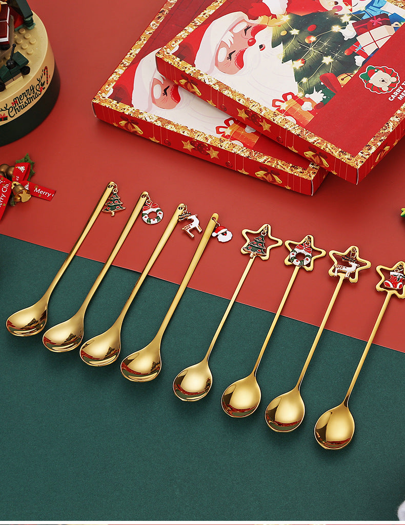 Silver Plated Holiday Coffee Stirrer Spoon Set
