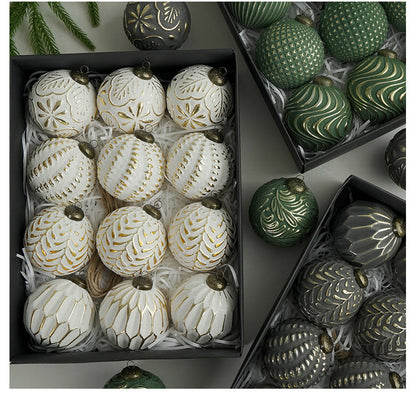 Vintage Holiday Glass Ball Ornaments Set