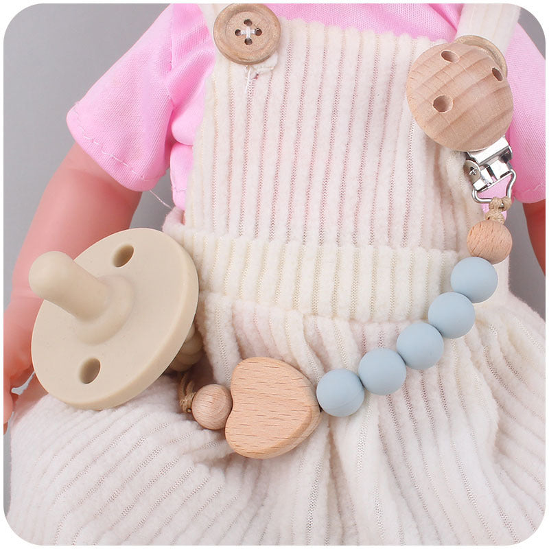Natural Wooden Baby Pacifier Clip