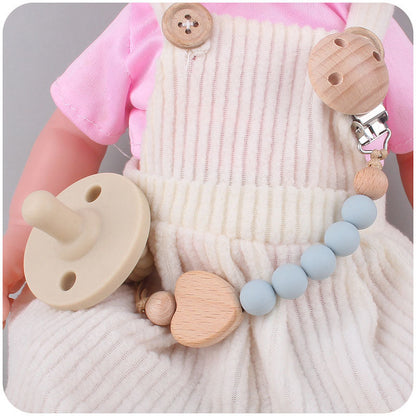 Natural Wooden Baby Pacifier Clip