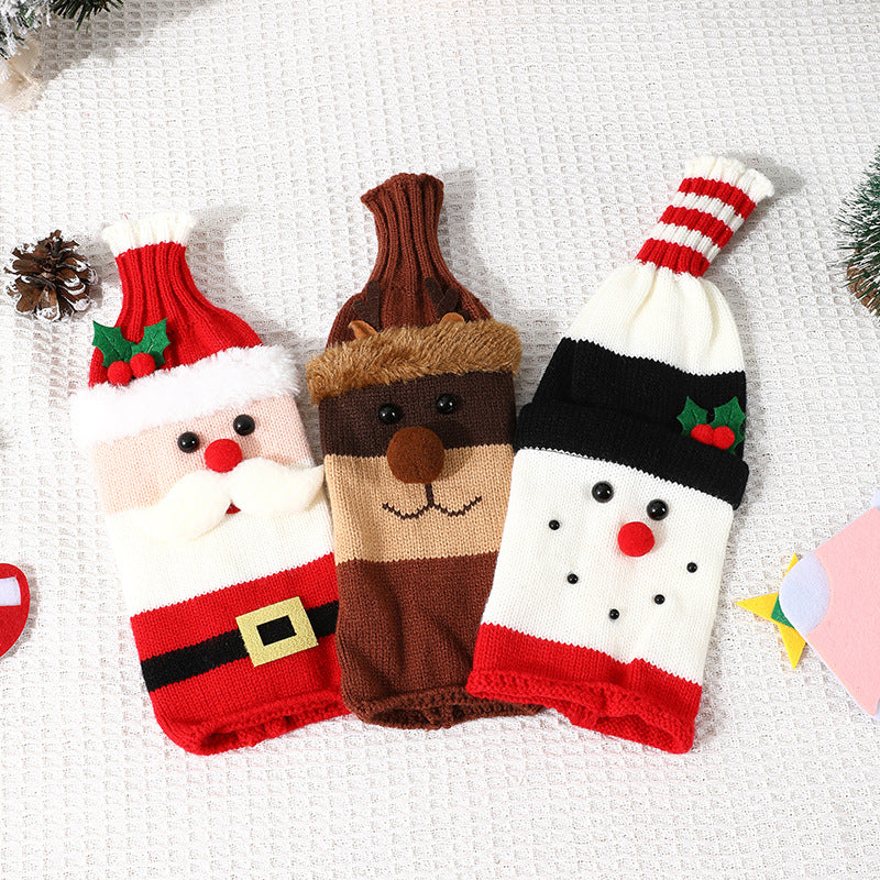 Festive Holiday Wine Bottle Sleeves