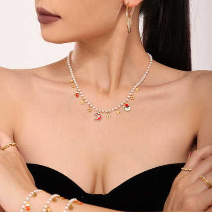 Festive Holiday Pearl Shell Jewelry Set