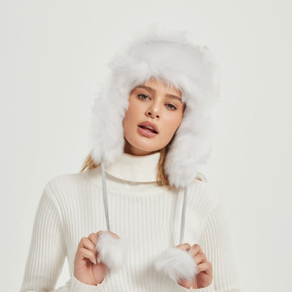 Warm Faux Fur Animal Ear Winter Hat for Women