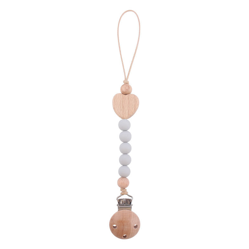 Natural Wooden Baby Pacifier Clip