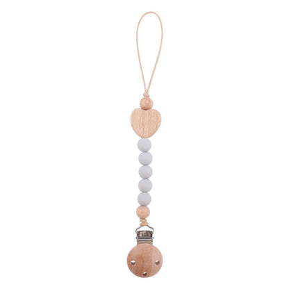 Natural Wooden Baby Pacifier Clip