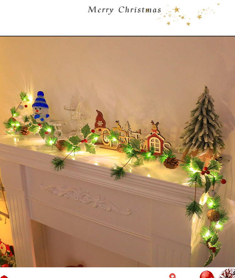 Festive Holiday Berry Pinecone String Lights