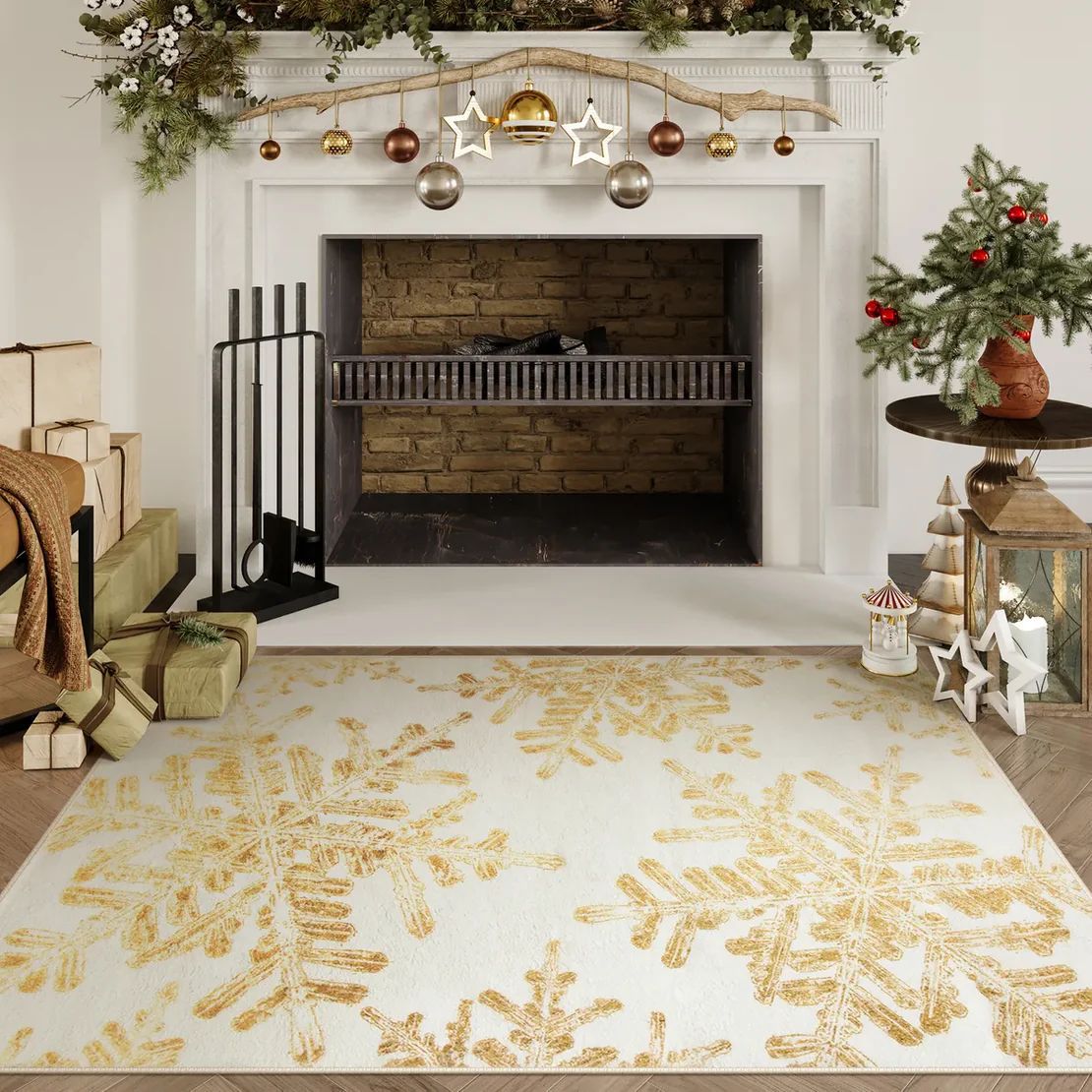 Luxury Christmas Rug - Plush Non-Slip Living Room Mat