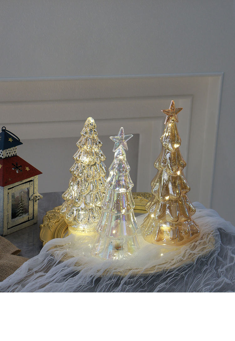 Small Sparkling Glass Xmas Tree Decoration