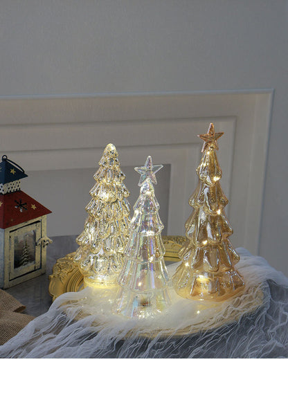 Small Sparkling Glass Xmas Tree Decoration