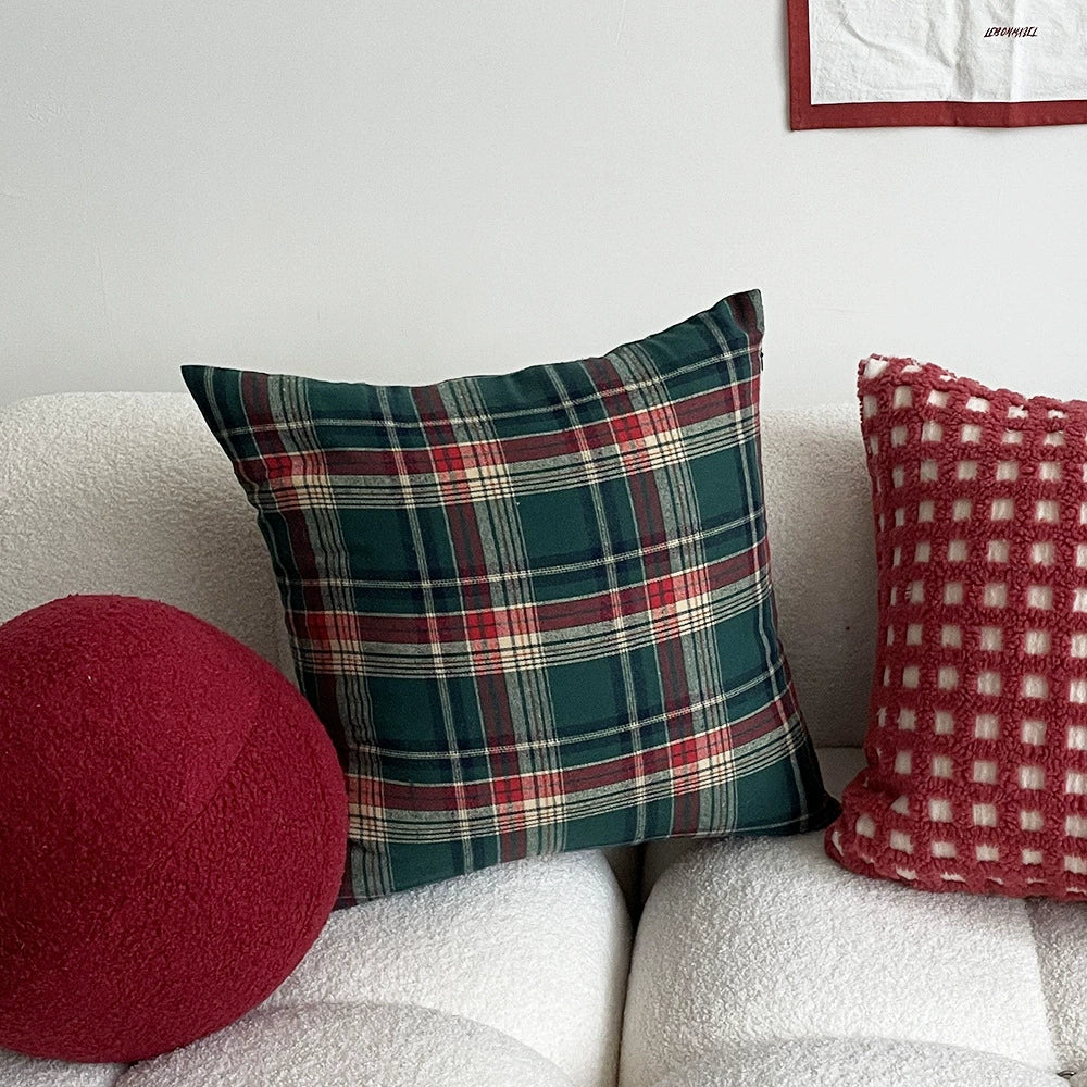 Holiday Plaid Festive Decor Pillow