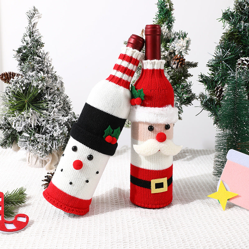 Festive Holiday Wine Bottle Sleeves