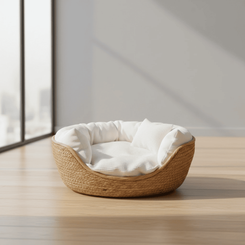 Green Pet Couch with Natural Cotton Cushion