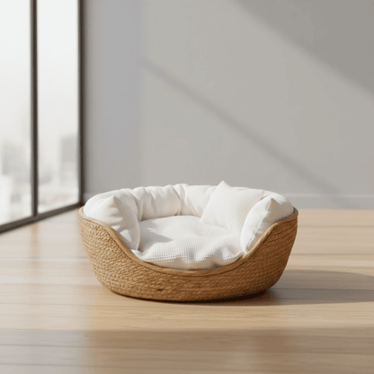 Green Pet Couch with Natural Cotton Cushion