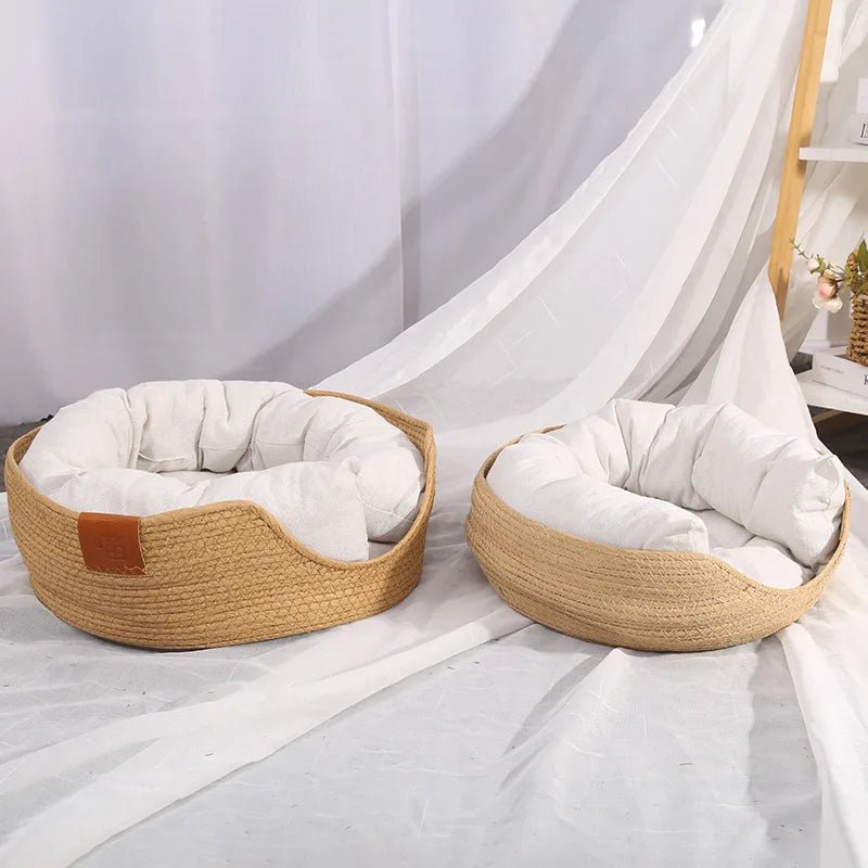 Green Pet Couch with Natural Cotton Cushion - Yeezlab