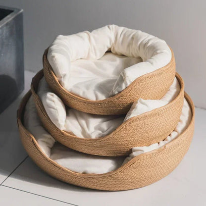 Green Pet Couch with Natural Cotton Cushion