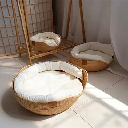 Green Pet Couch with Natural Cotton Cushion