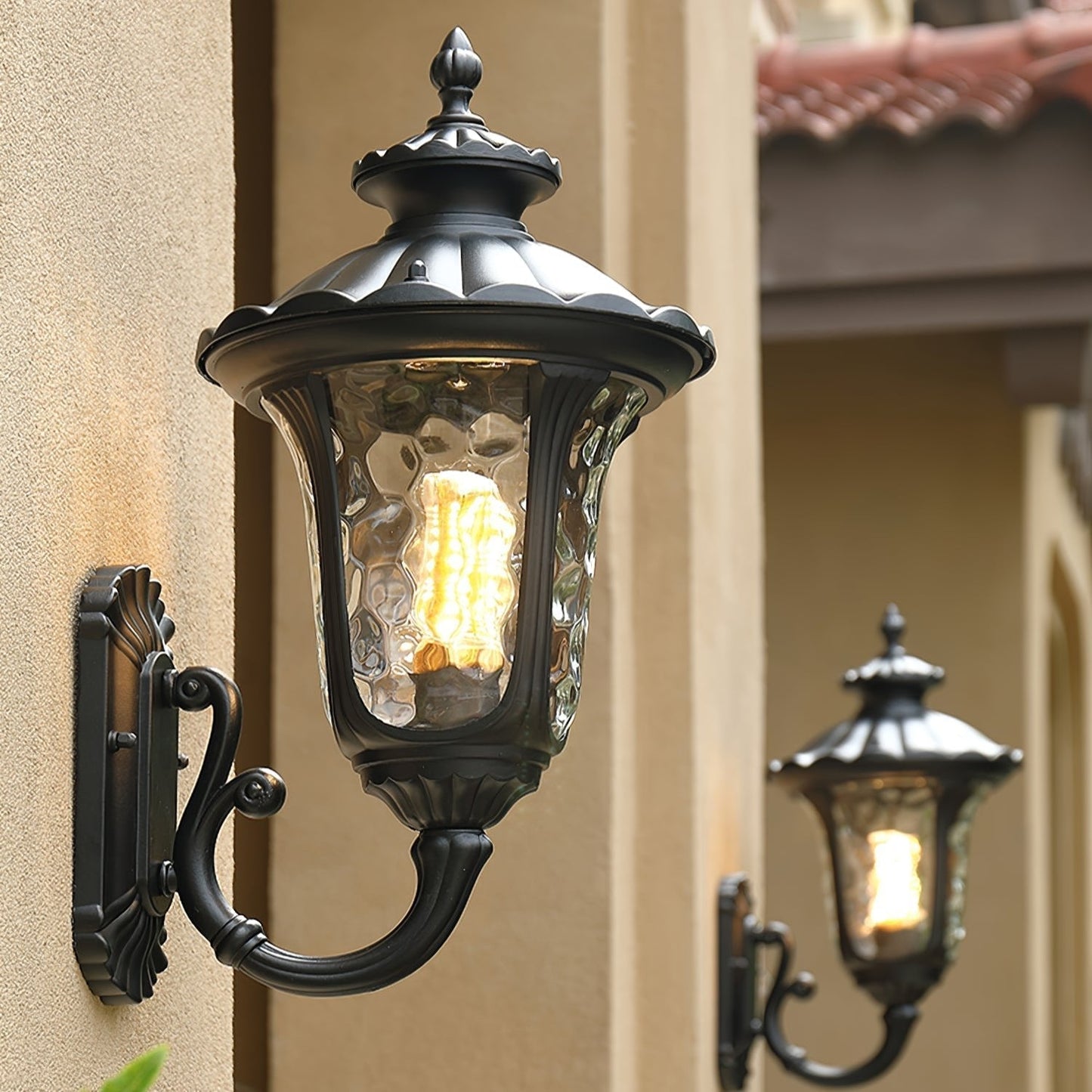 Weatherproof Vintage Exterior Wall Light Frosted Glass