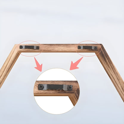 Reclaimed Wood Hexagon Wall Shelves 5-Piece Set