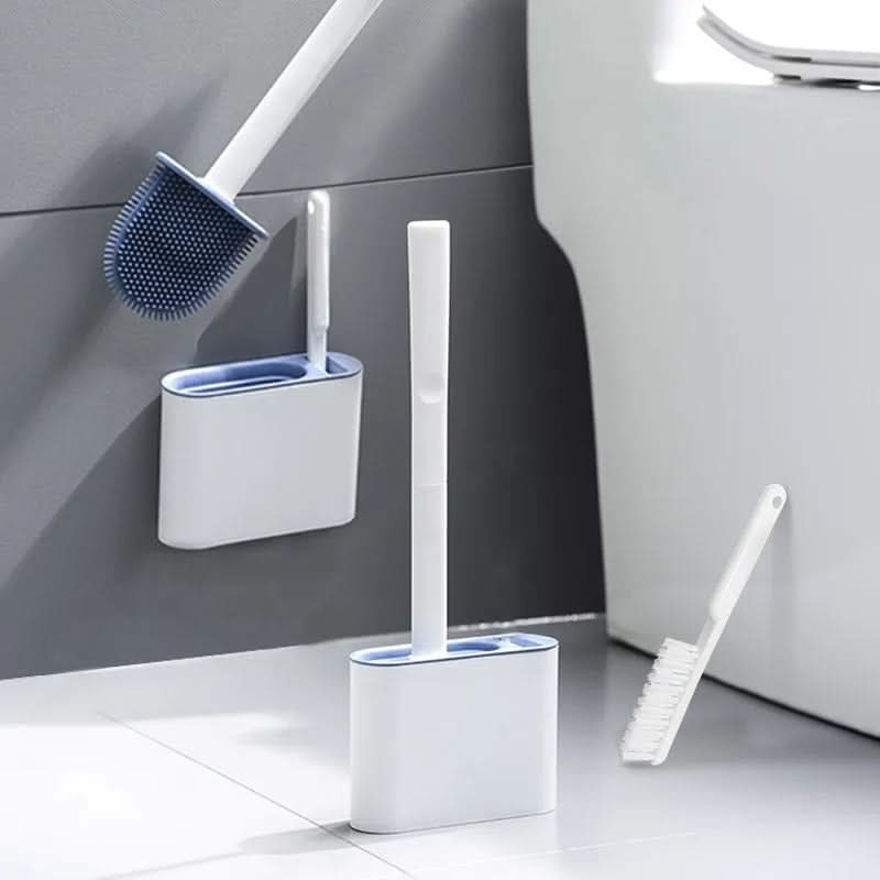 EasyClean Wall Mount Toilet Brush with Silicone Bristles