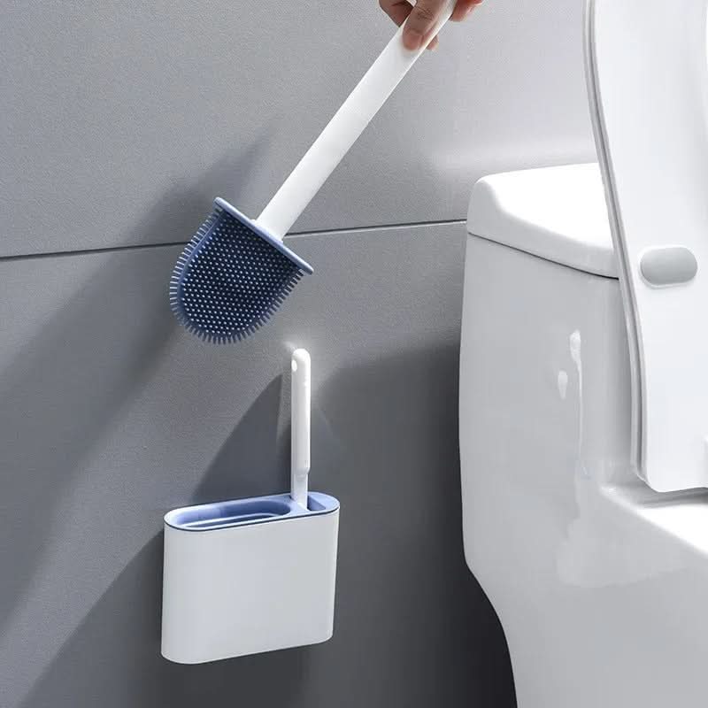 EasyClean Wall Mount Toilet Brush with Silicone Bristles