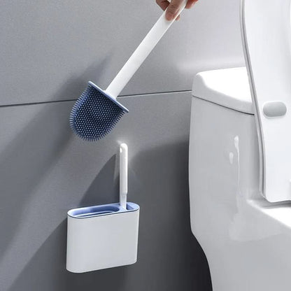 EasyClean Wall Mount Toilet Brush with Silicone Bristles