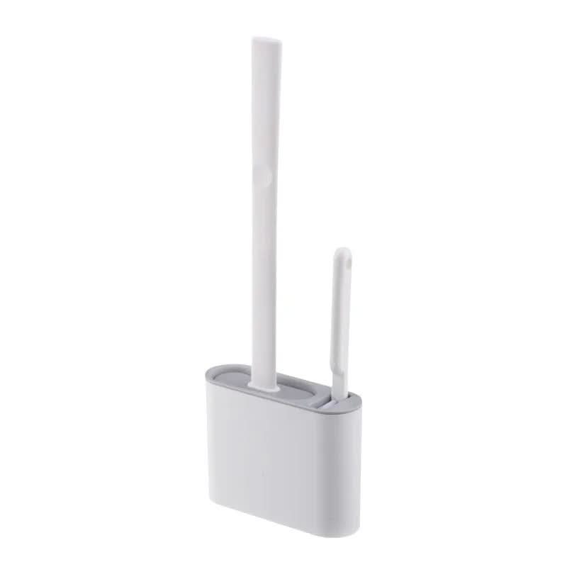 EasyClean Wall Mount Toilet Brush with Silicone Bristles