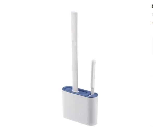 EasyClean Wall Mount Toilet Brush with Silicone Bristles
