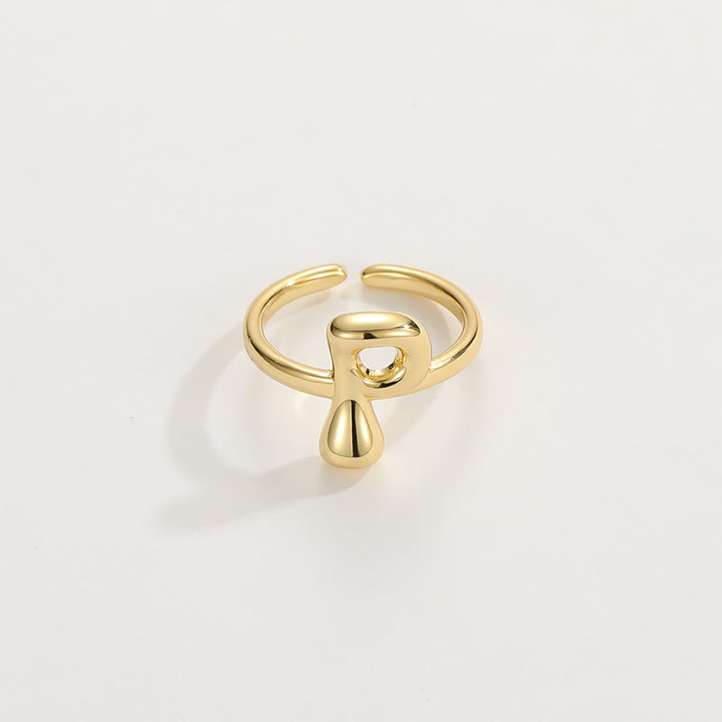 Fashionable Alphabet Initial Ring