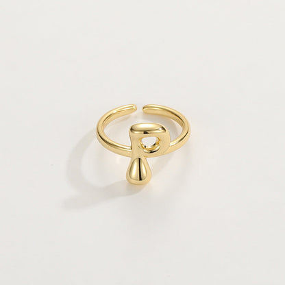Fashionable Alphabet Initial Ring