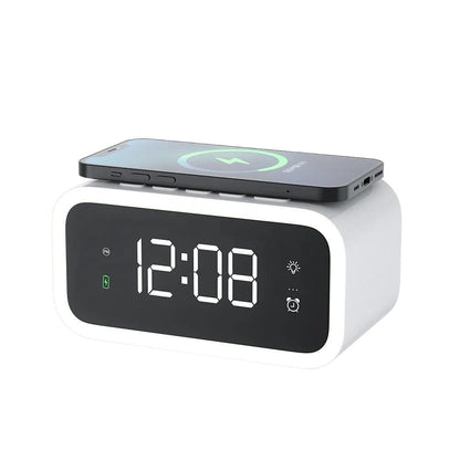 Compact Dual Alarm Clock with Fast Wireless Charging